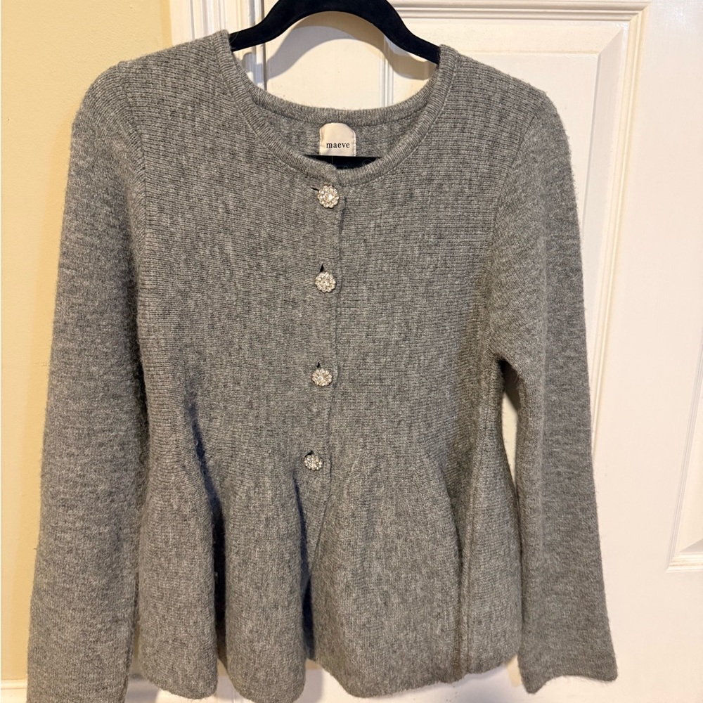 Anthropologie Maeve peplum sweater cardigan size small